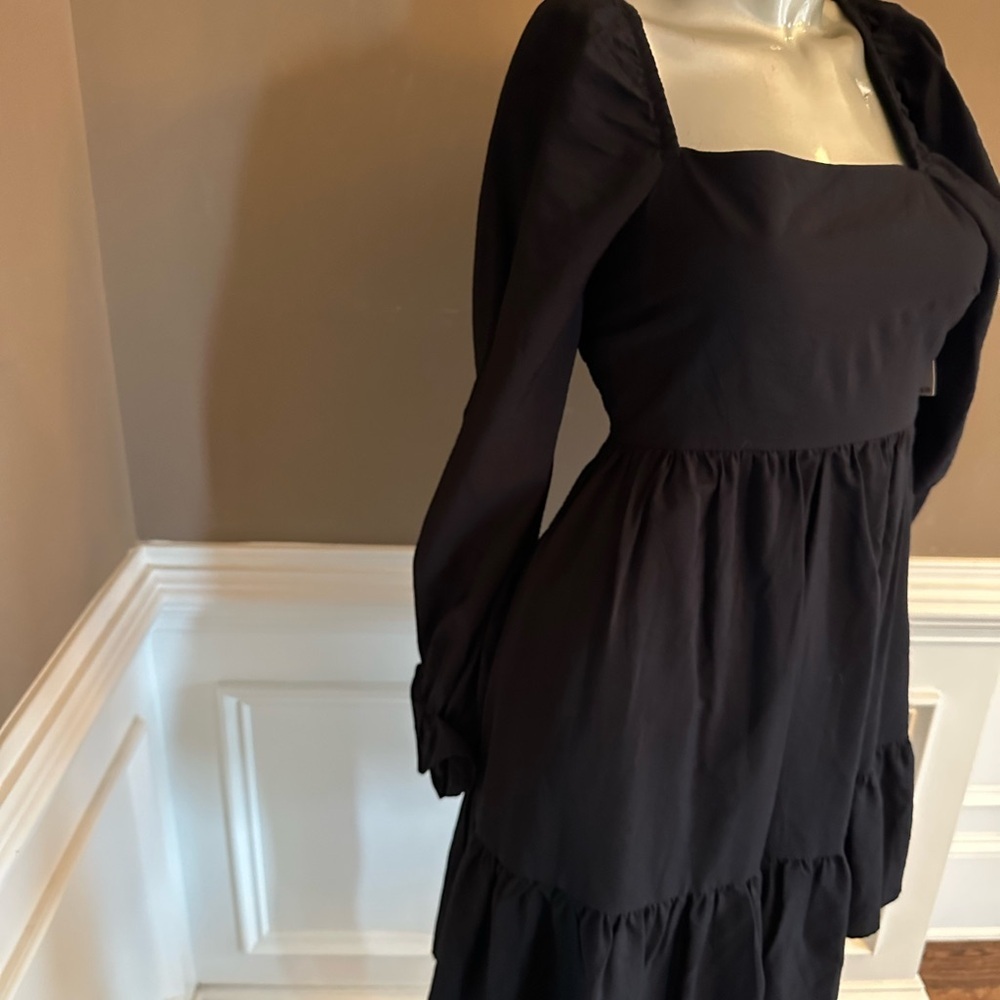 Nwt Chelsea 28 Tiered Black Mini Dress Sz Xs — image 4 of 6